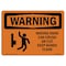 Signmission OSHA WARNING Sign, Moving Door Can Crush Or Cut, 14in X 10in Aluminum, 10" W, 14" L, Landscape OS-WS-A-1014-L-12254 - alternate 1
